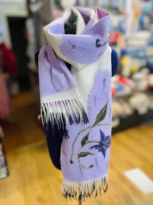 Lavender Floral Scarf - Large