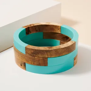 Layered Color Block Bangle Bracelet