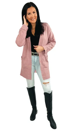 Layna Sweater Cardigan- Mauve