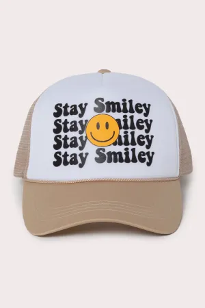 LCAPM2117 - Stay Smiley Heat Transfer 2 Tone Foam Trucker