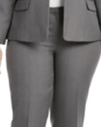 Le Suit Women's  Single Button Pants Suit -Gray   16W | Gray