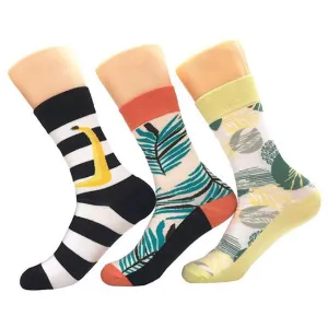 Leafy Stripes Crew Socks