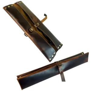 Leather Chef's Knife Case Holder - 2 Knife Slots (Brown)