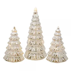LED Silver Trees 3 pc set