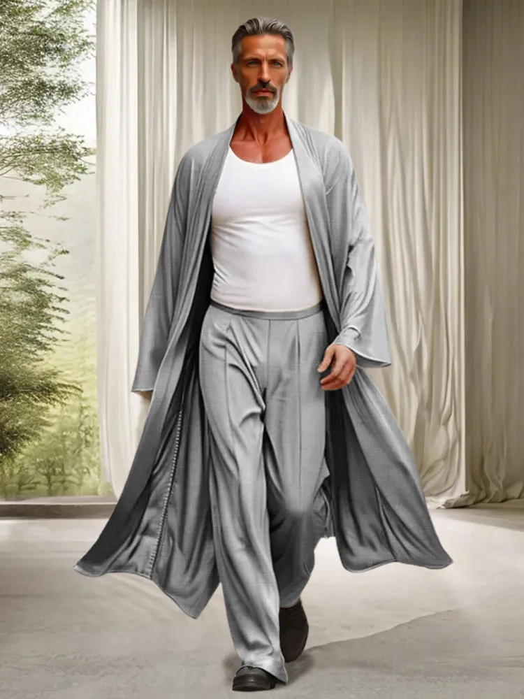 Leisure Long Outerwear and Pants Set