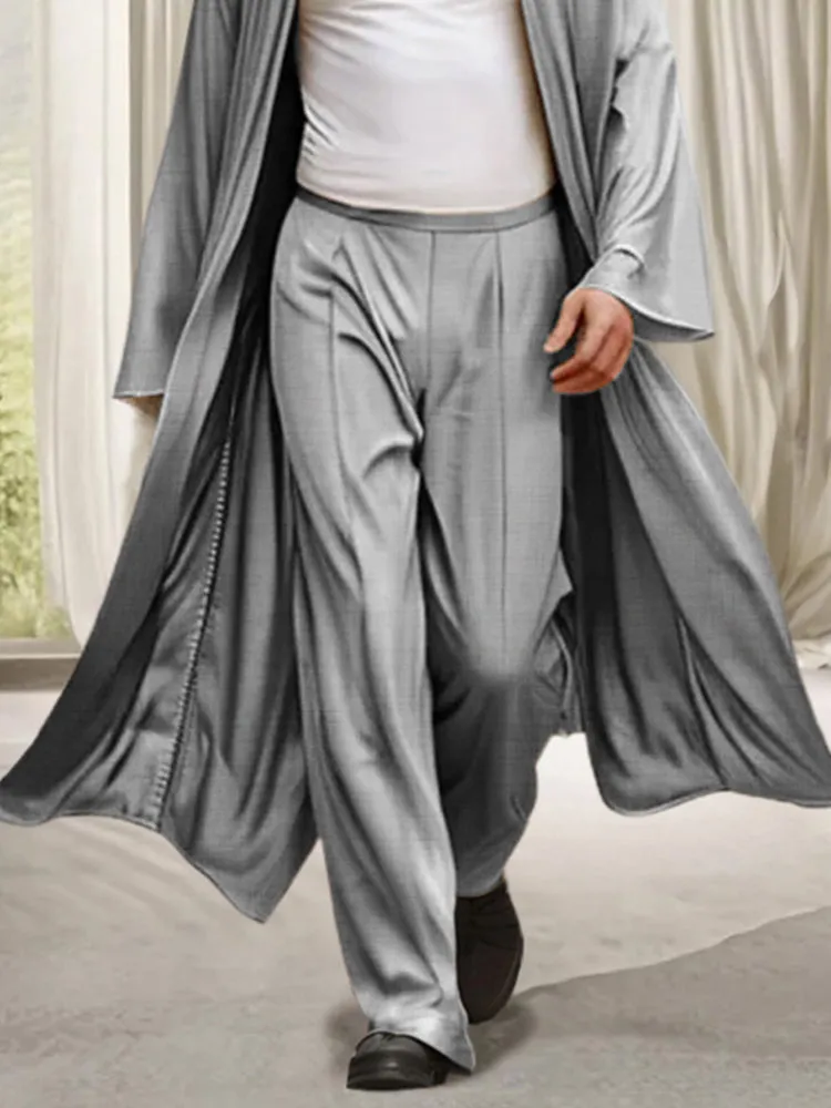 Leisure Long Outerwear and Pants Set