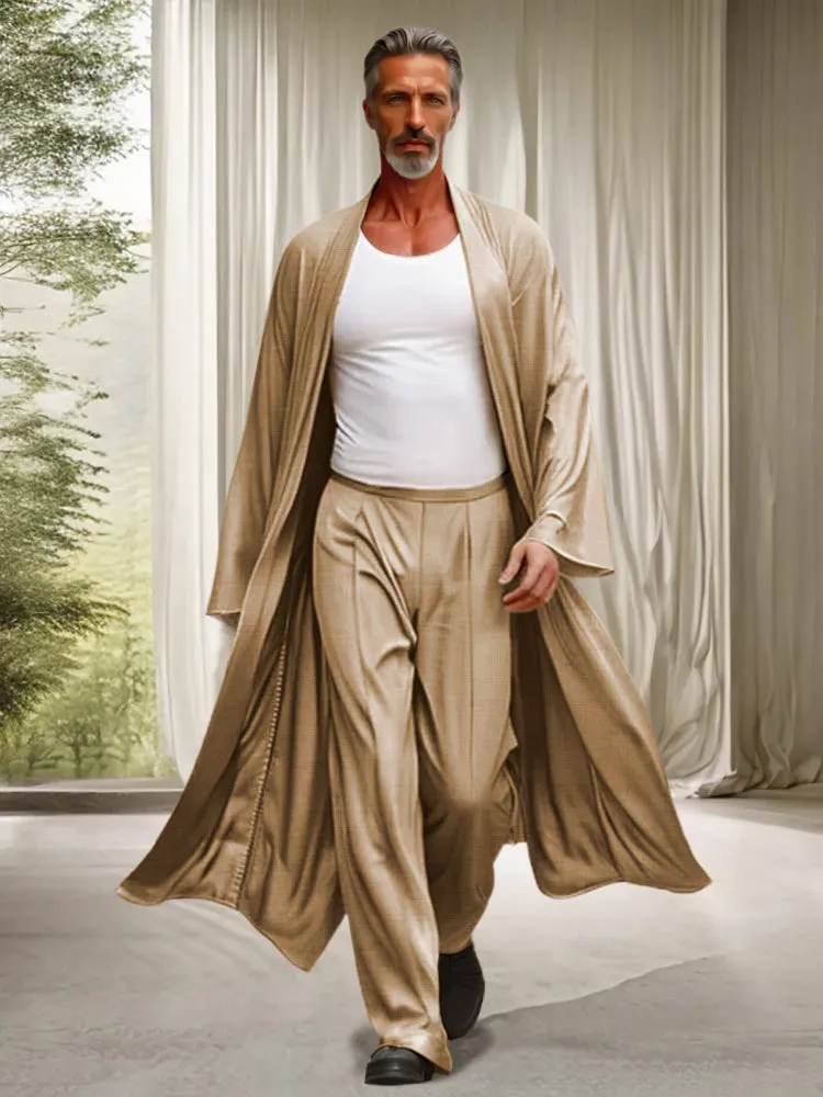 Leisure Long Outerwear and Pants Set