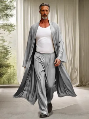 Leisure Long Outerwear and Pants Set
