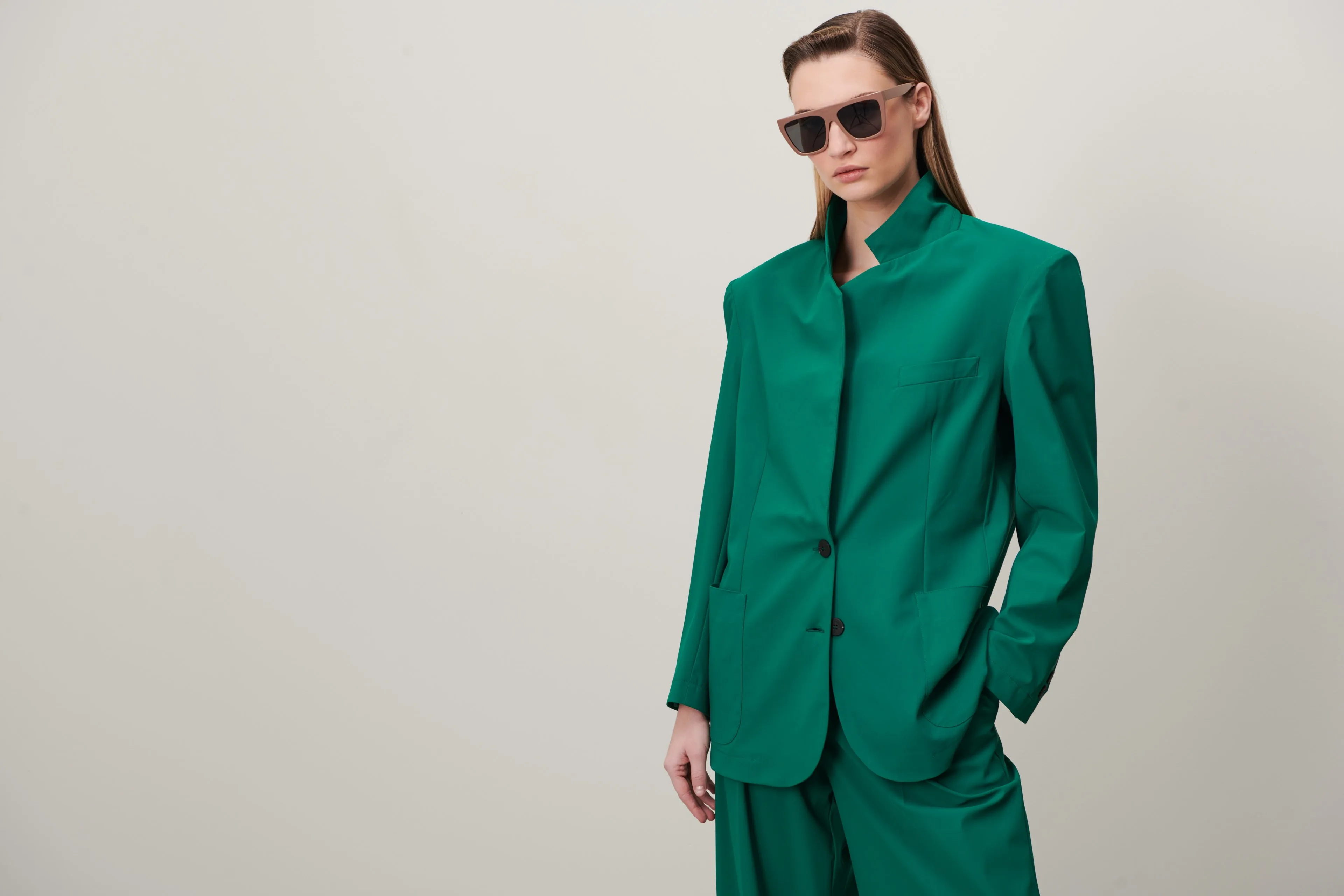 Lennard Oversize Blazer Technical Jersey | Green