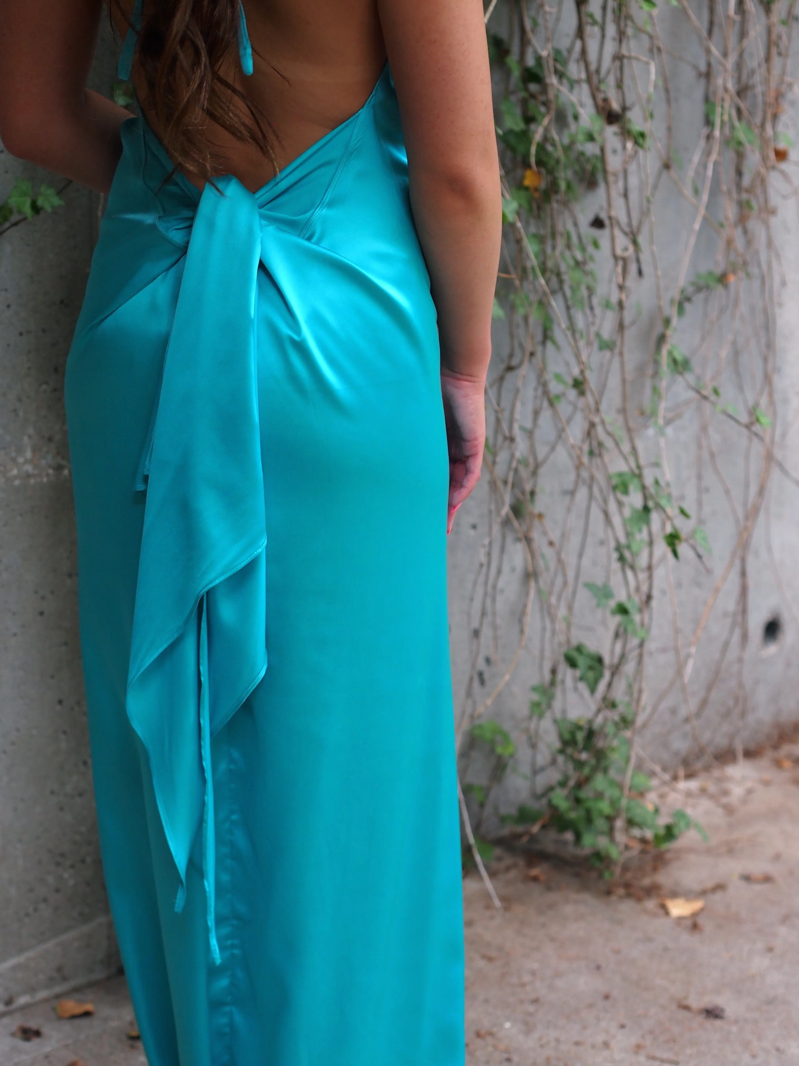 Leon Silky Halter Maxi Dress