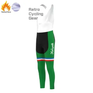 LEROUX Green Fleece Retro Cycling Pants