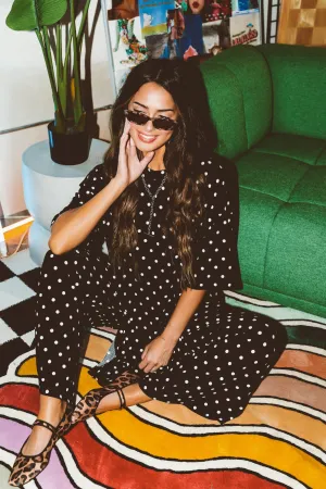 Leveled Up Ribbed Playsuit in Polka Dot
