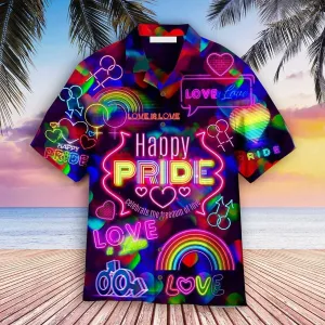 LGBT Aloha Hawaiian Shirts For Summer, Rainbow Colorful LGBT Hawaiian Shirts, Gift For Gaymer And Lesbian