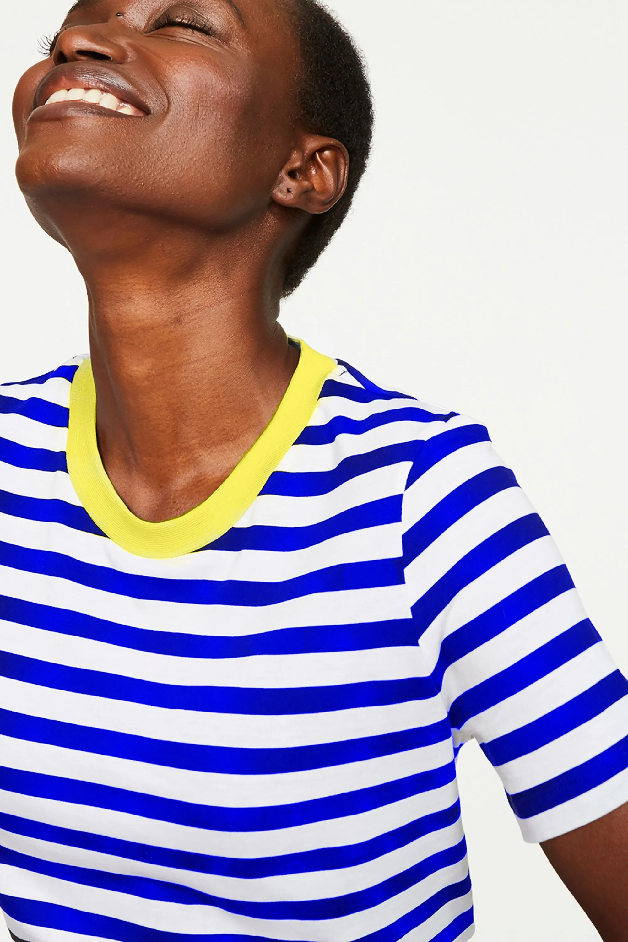 lida bold stripes t-shirt signal blue<br> by ARMEDANGELS