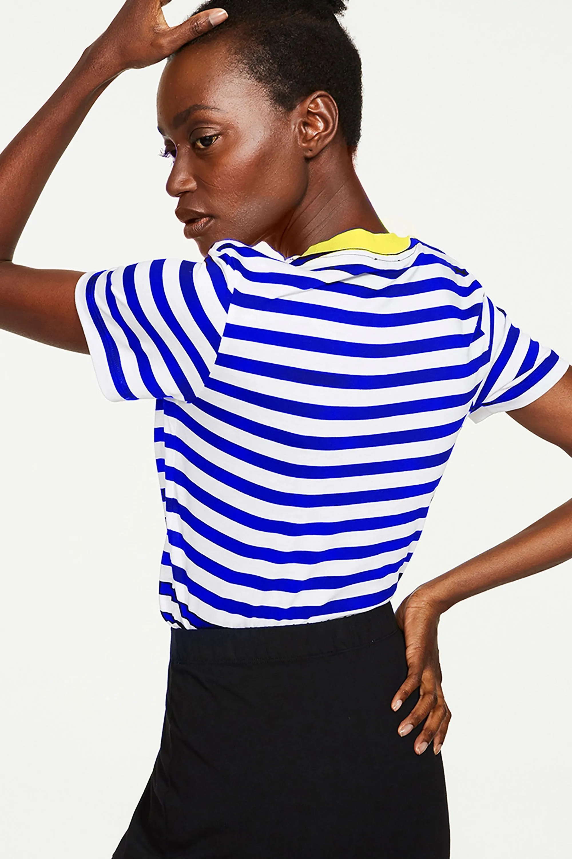 lida bold stripes t-shirt signal blue<br> by ARMEDANGELS