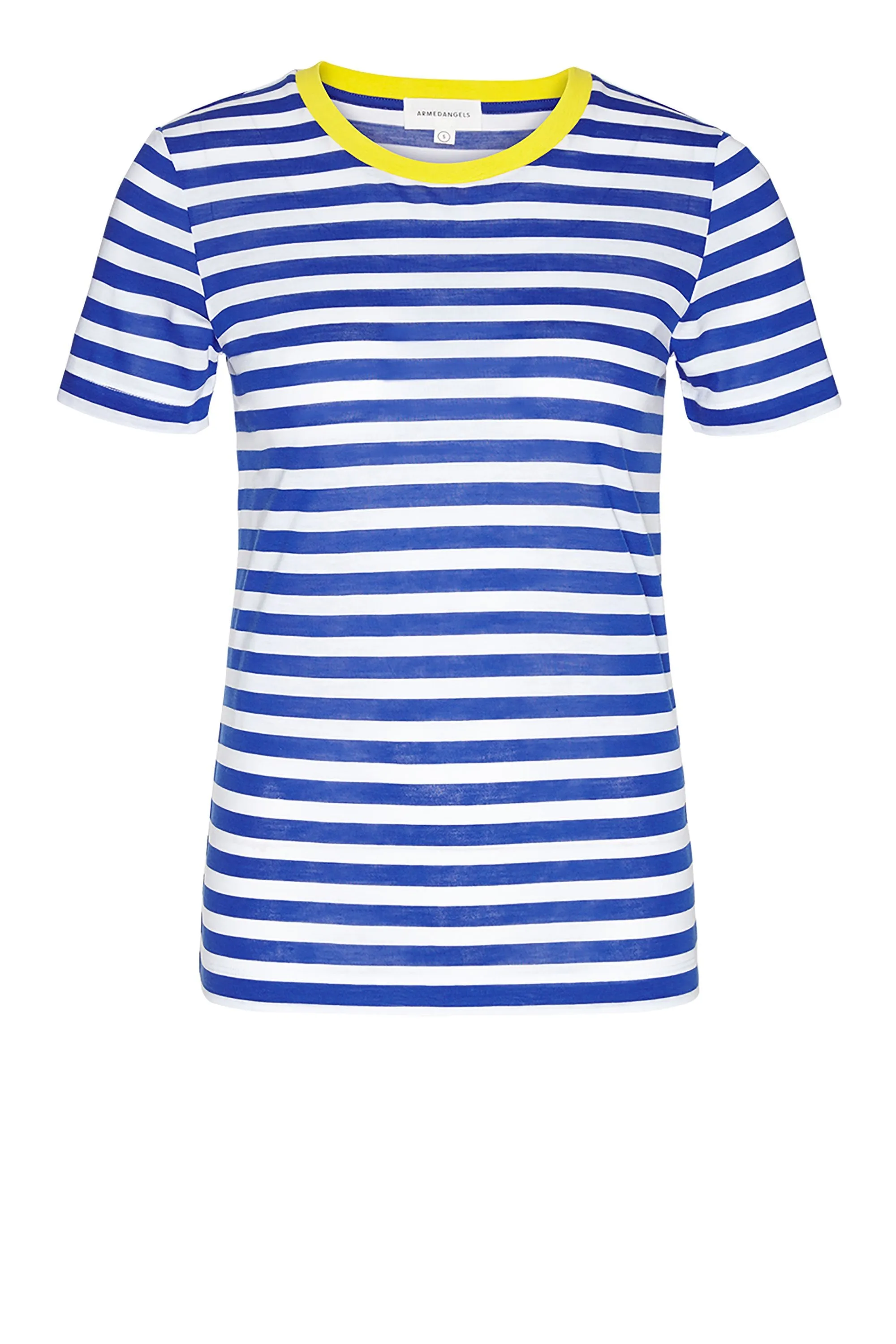 lida bold stripes t-shirt signal blue<br> by ARMEDANGELS