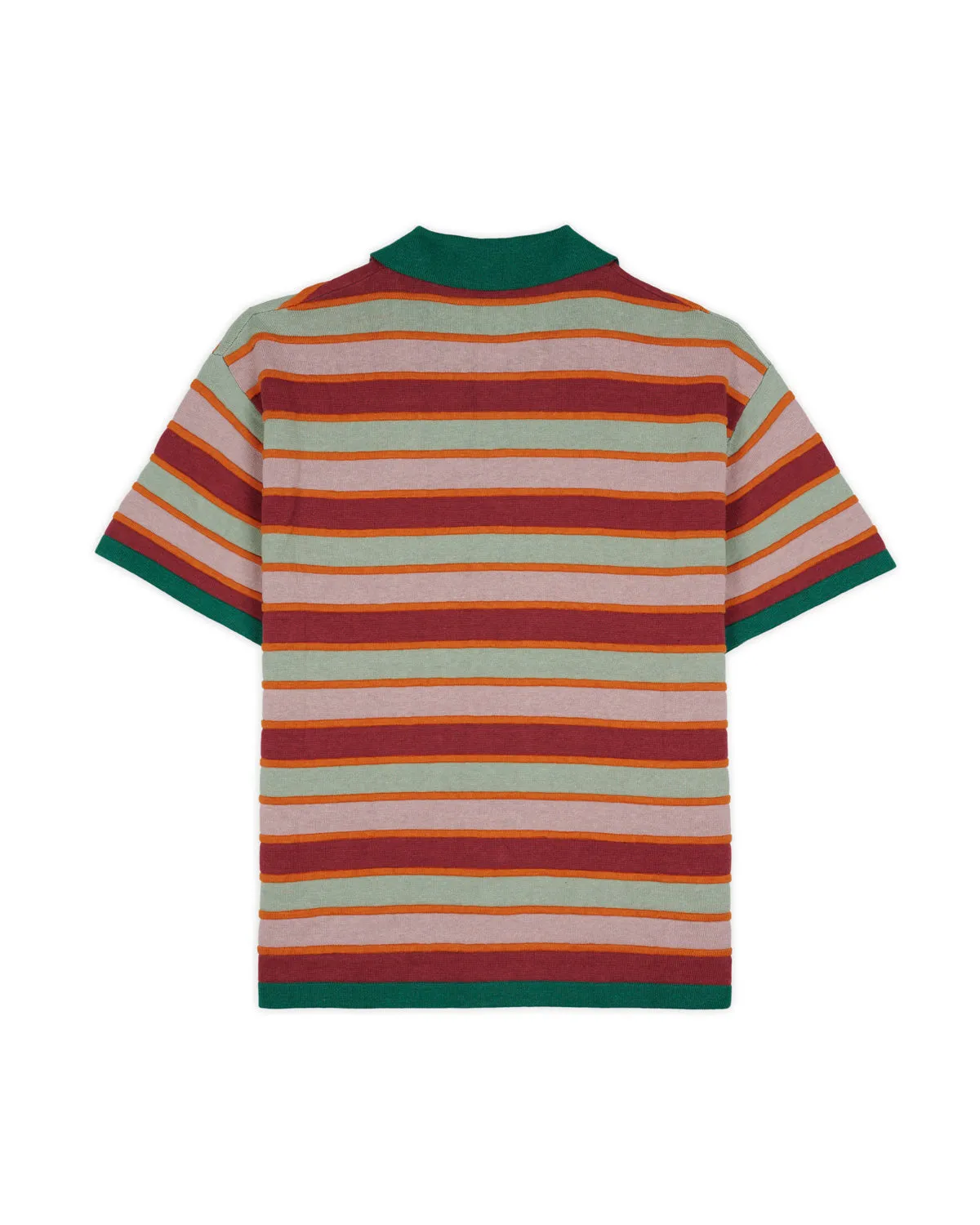 Lifted Stripe Half Zip Shirt - Red Multi