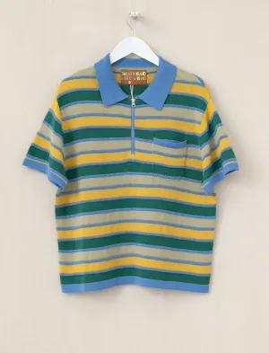 Lifted Stripe Half Zip Shirt (Yellow)