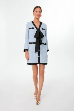 Light Blue Coco Tweed Bow Dress