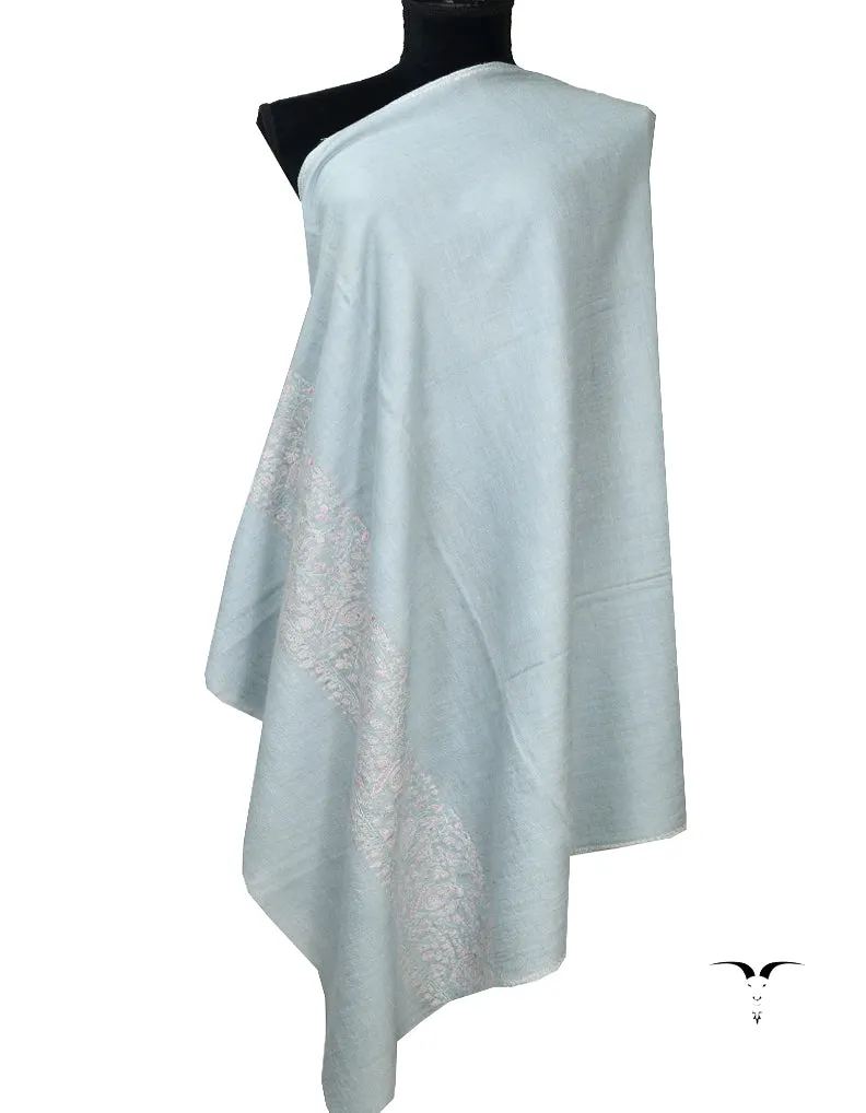 Light Green Embroidery Pashmina Shawl 7251