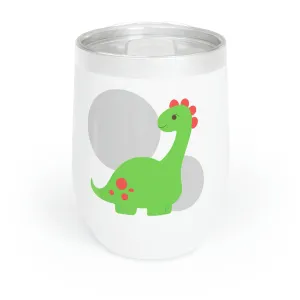 Light Green Long Neck Dinosaur Chill Wine Tumbler