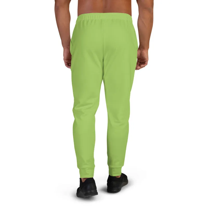 Light Green Men's Joggers, Solid Color Colorful Premium Sweatpants For Men-Made in EU/MX
