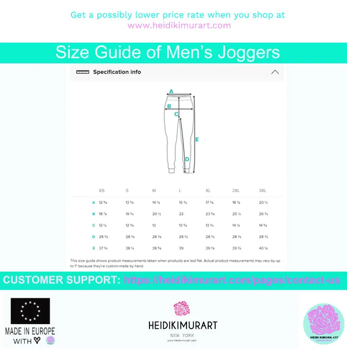 Light Green Men's Joggers, Solid Color Colorful Premium Sweatpants For Men-Made in EU/MX