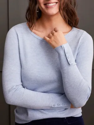 Lightweight Boatneck Sweater - Light Blue