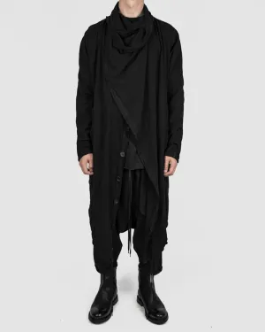 Lightweight oversized cotton coat black