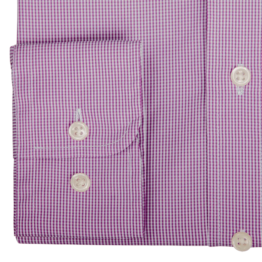 Lilac Mini Gingham Tailored Fit Buttondown Collar Shirt