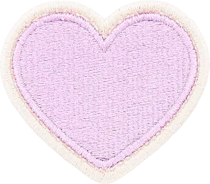 Lilac Rolled Embroidery Heart Patch