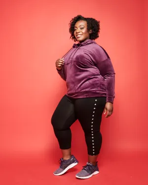 Lillybelle Velvet Quarter Zip  | Purple