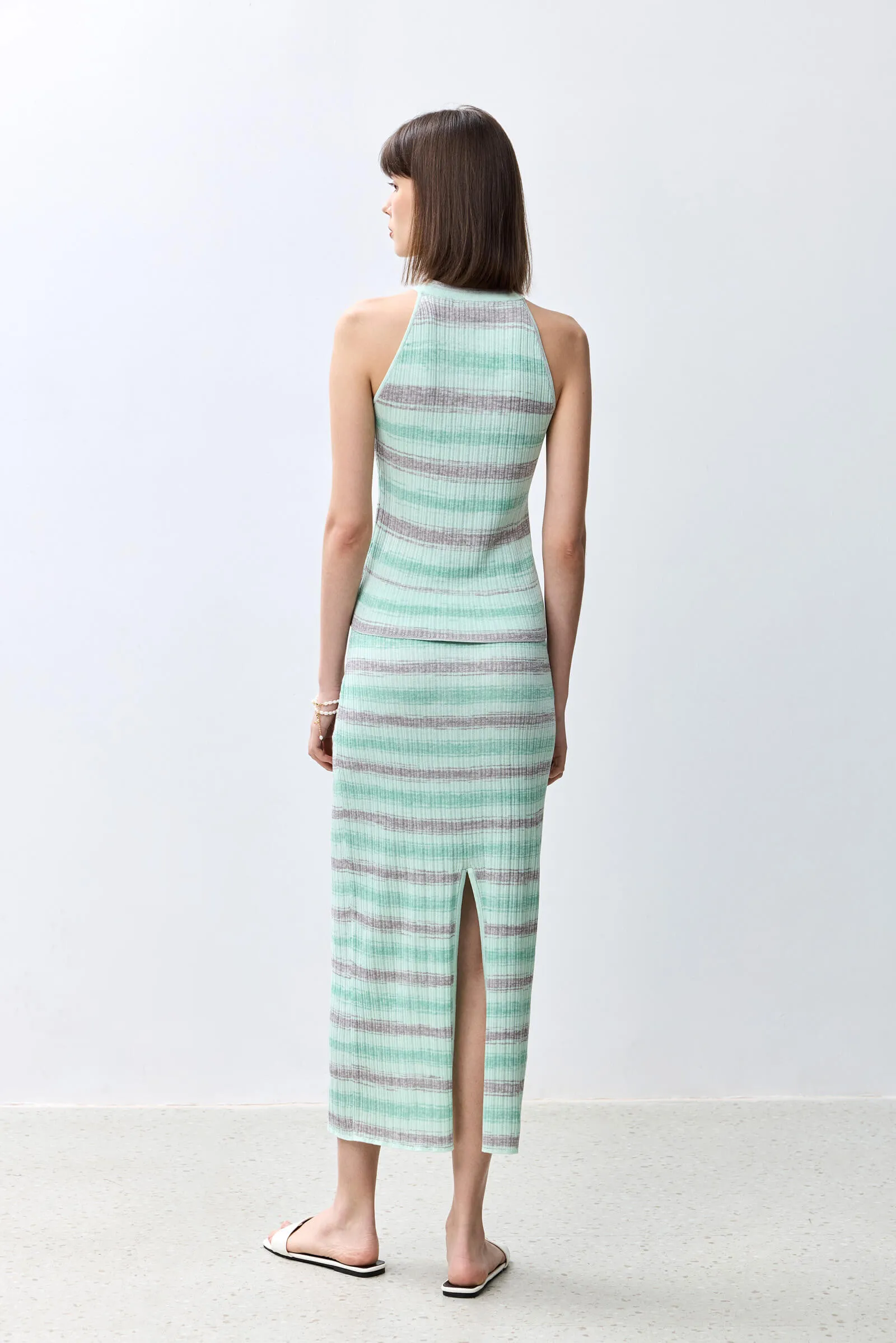 LILY Fashionable Striped Relaxed Skirt