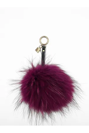 Linda Richards Genuine Fur Large Pom Key Ring KY-001 | Assorted Colors
