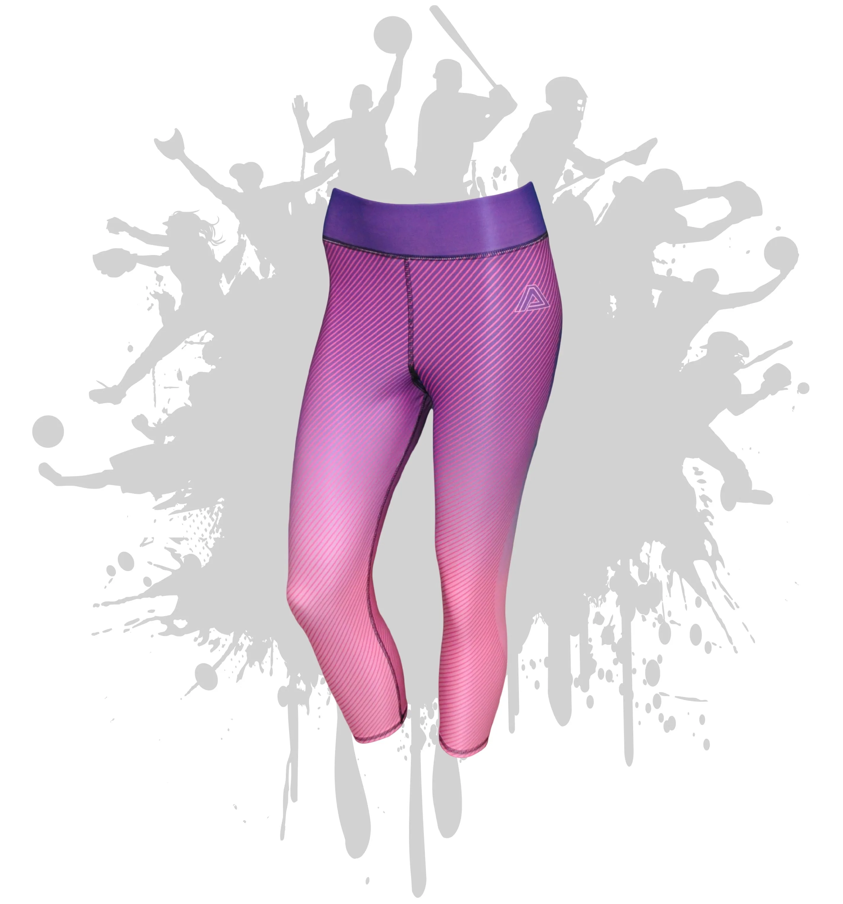 Linear Womens Full Length and Capri Leggings (9 Colors)