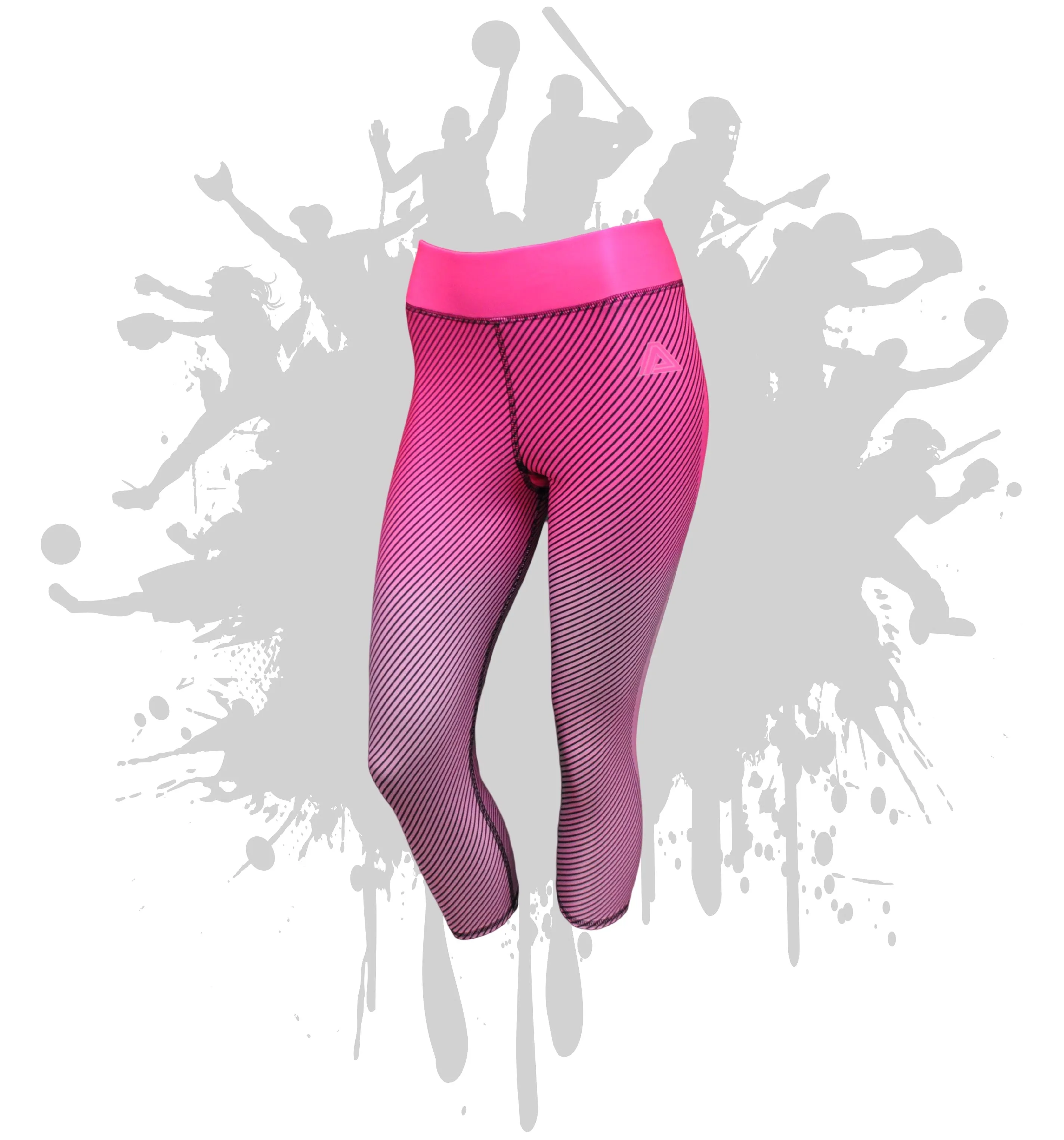 Linear Womens Full Length and Capri Leggings (9 Colors)