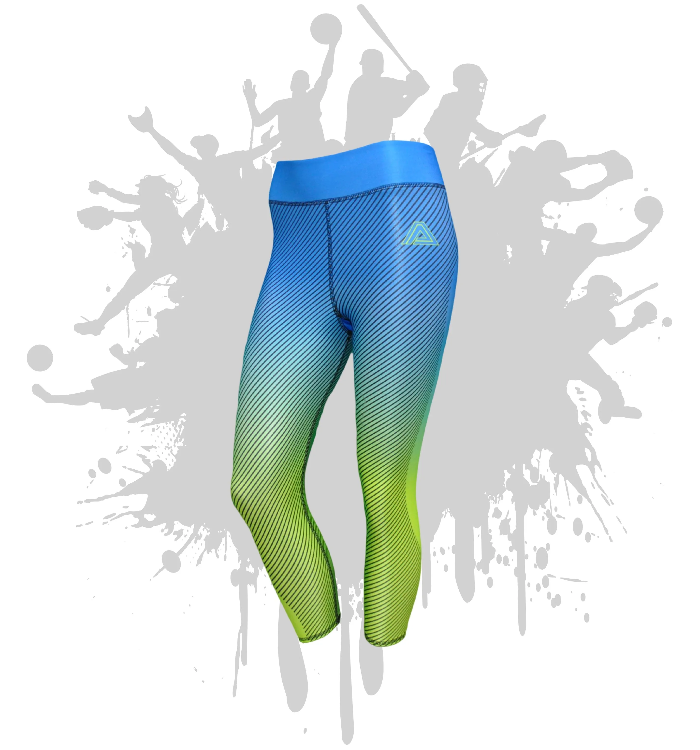 Linear Womens Full Length and Capri Leggings (9 Colors)