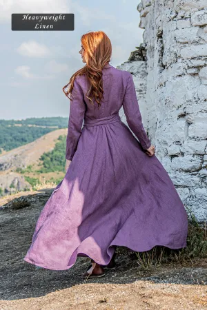 Linen A-Line Maxi Dress