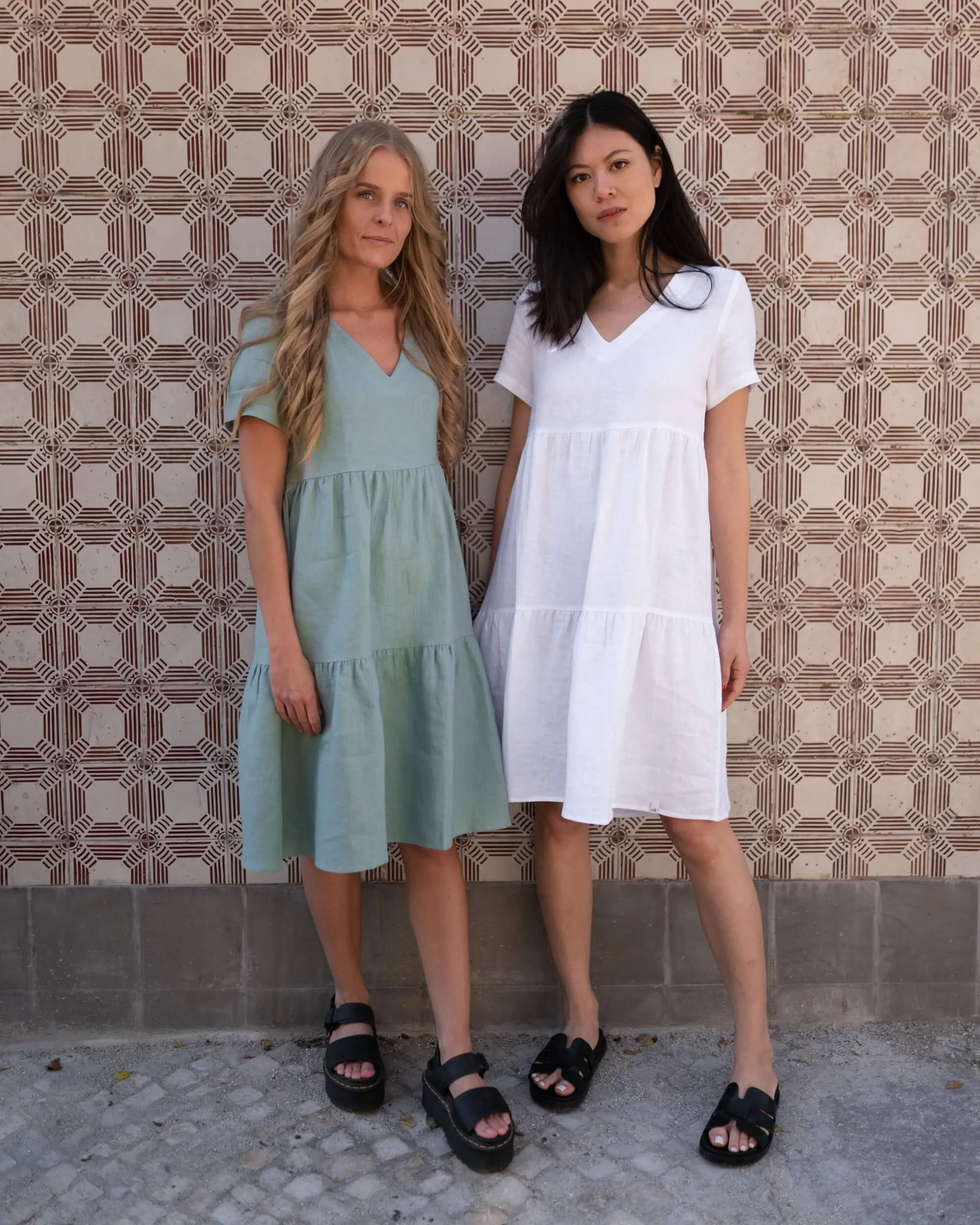 Linen Layer Dress Desert Sage Green