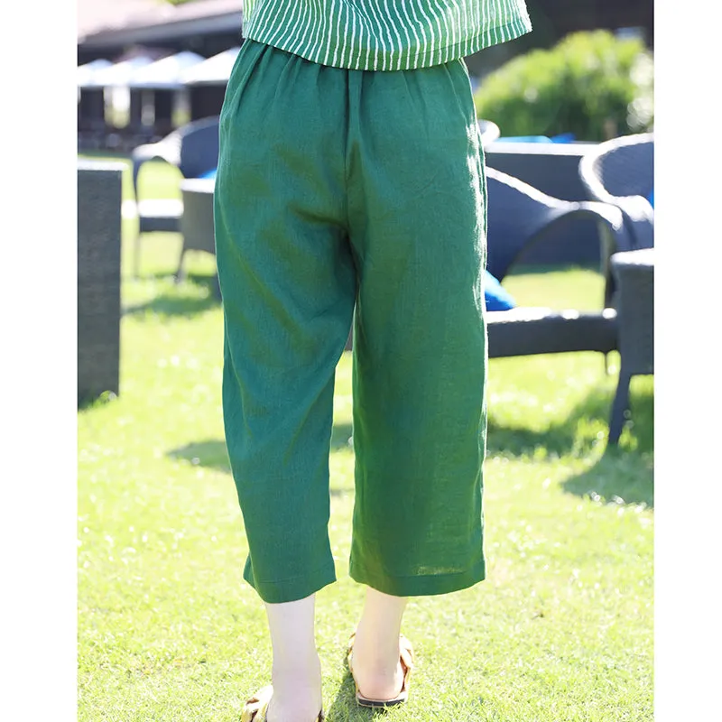Linen Summer Autumn Women Casual Pants with Pockets SMM97229