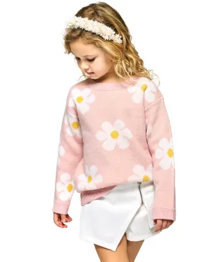 Little l Big Girl's Daisy Thin Knit Pullover Sweater