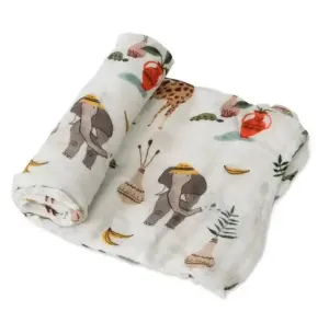 Little Unicorn Single Deluxe Muslin Swaddle - Safari