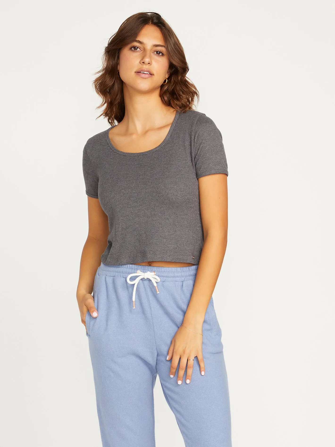 Lived in Lounge Rib Short Sleeve Shirt - Black