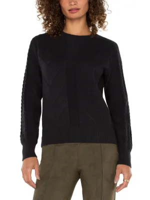 Liverpool Crew Neck Raglan Top - Black