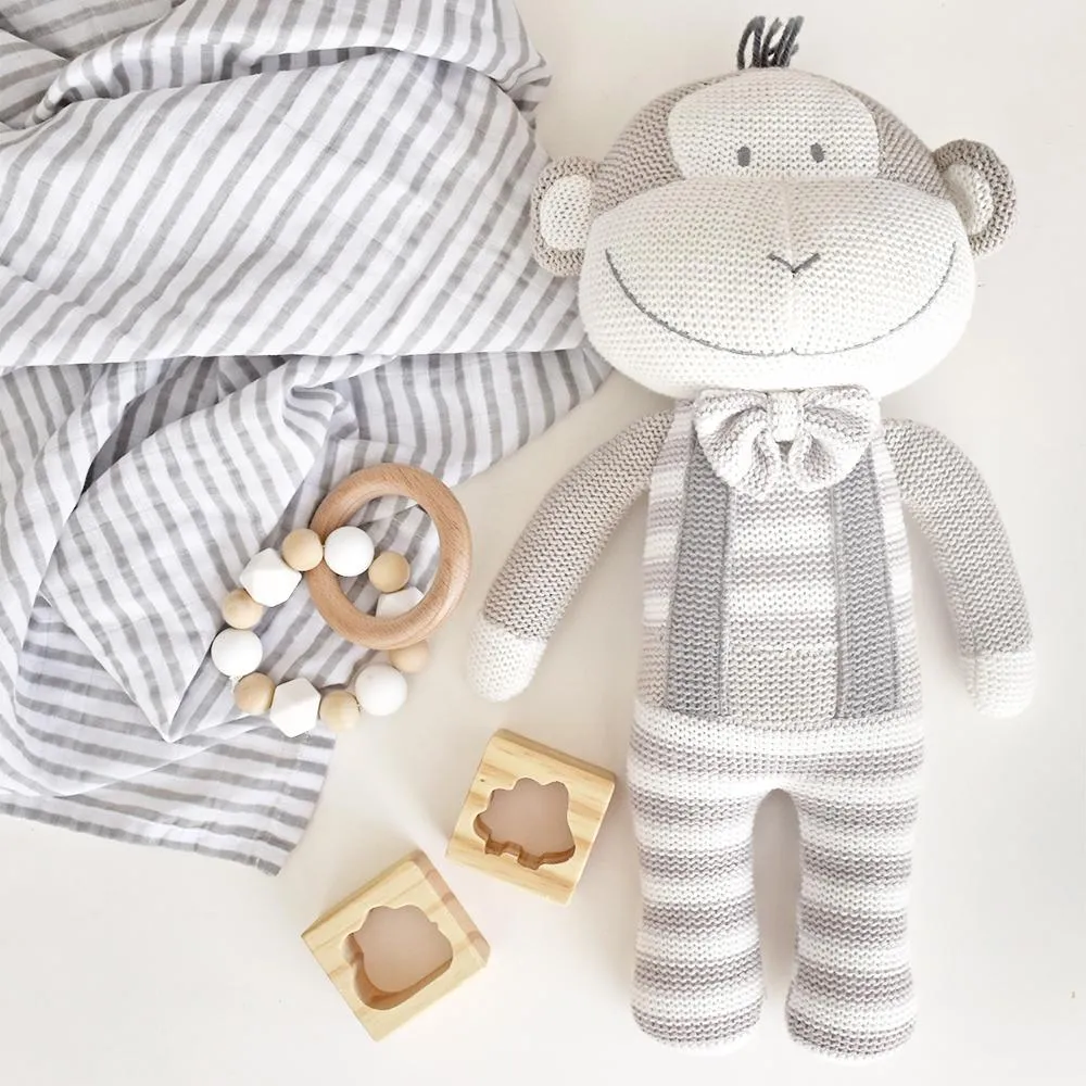 Living Textiles Knitted Soft Toy - Max the Monkey (Clearance)