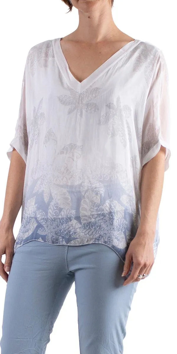 Lizane Leaf Print Blouse