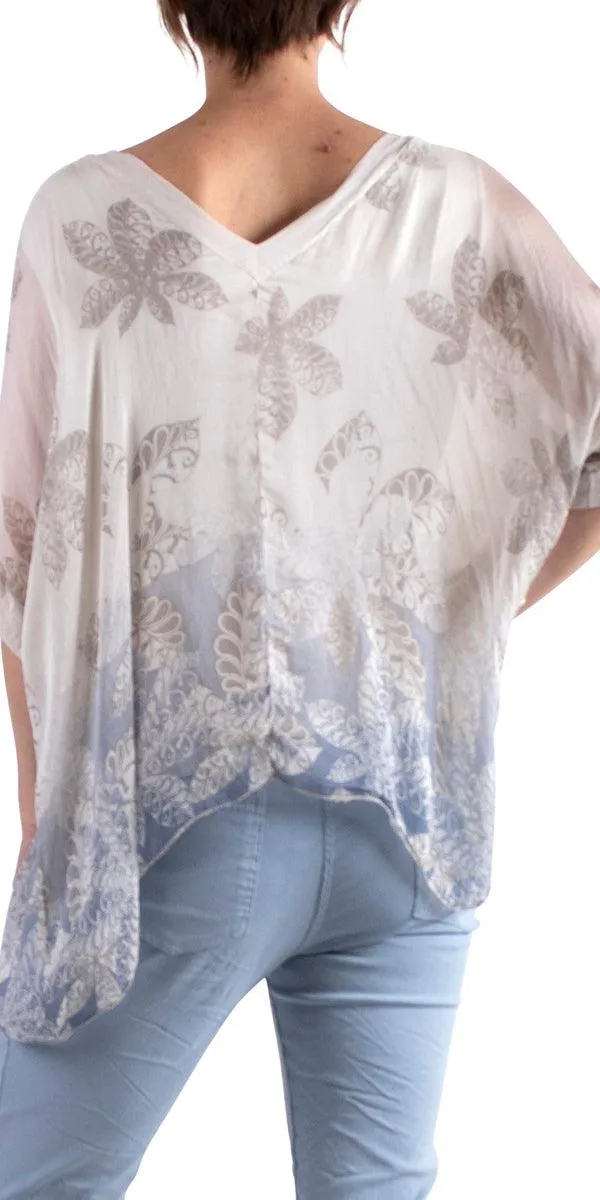 Lizane Leaf Print Blouse