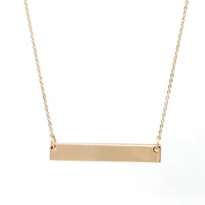 Long Bar Charm Dainty Necklace