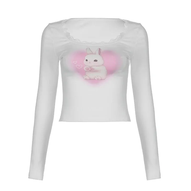 Long Sleeve Cute Bunny Tee