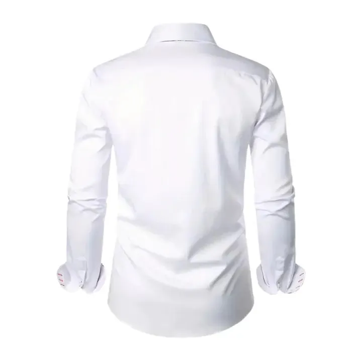 Long sleeve oxford style shirt with colorful details that makes it different